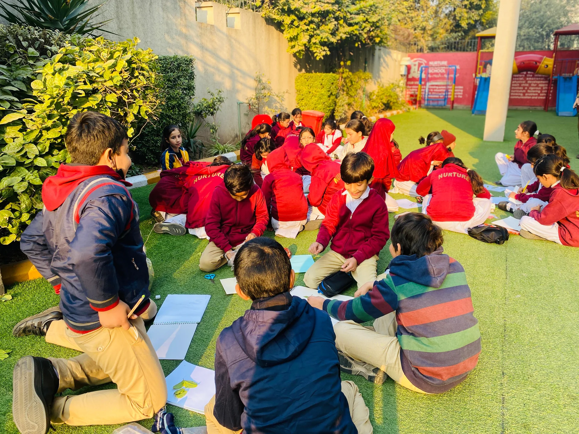 Students learning together within the Nurture academic environment